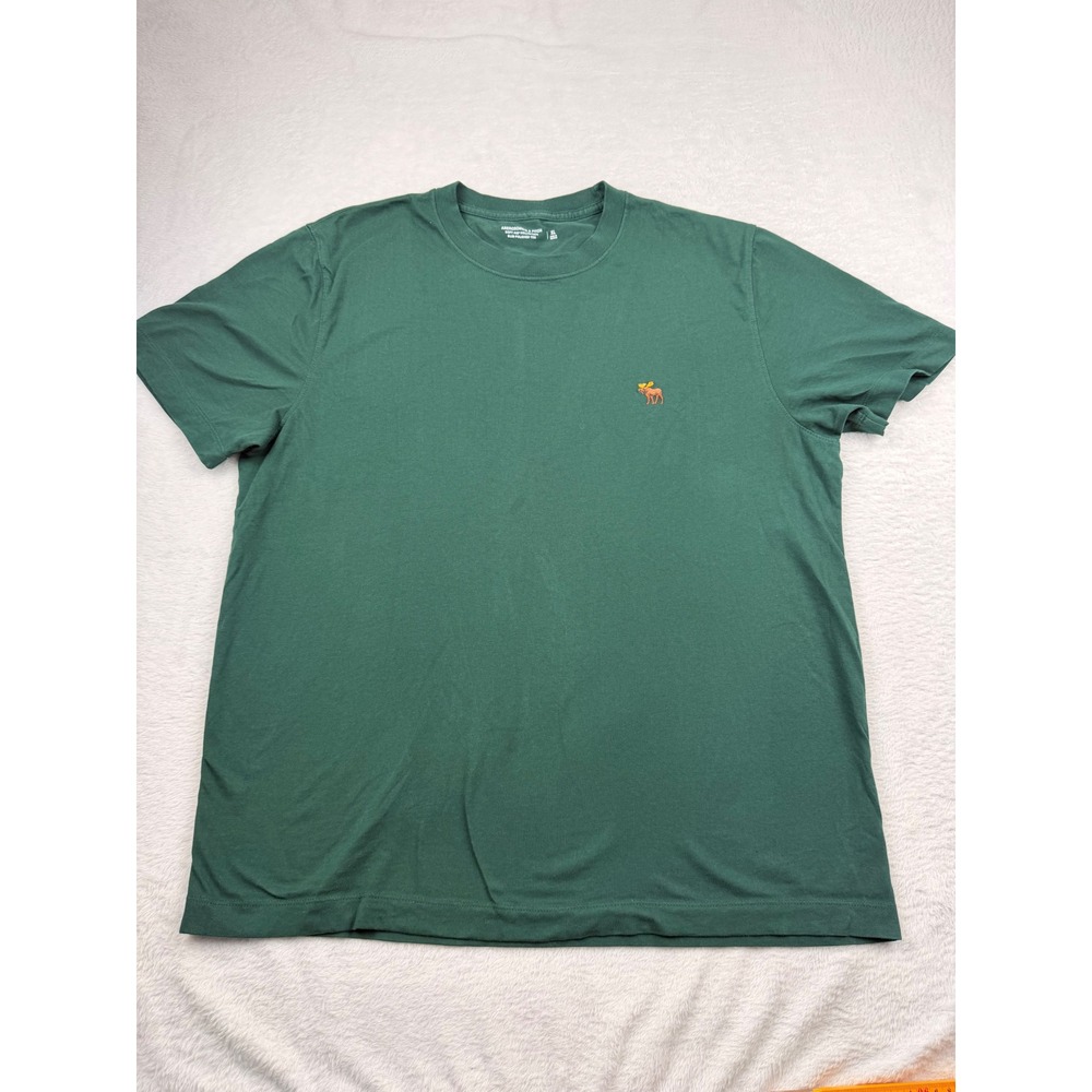 Abercrombie & Fitch T-Shirt Mens XL Green Slim Polished Soft Embroidered Moose